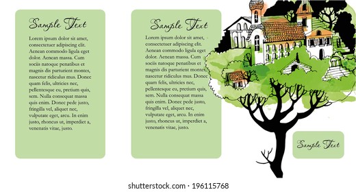 Tree city. Flyer background
