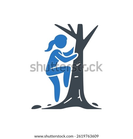Tree Climbing Adventure Icon Isolated On White Background