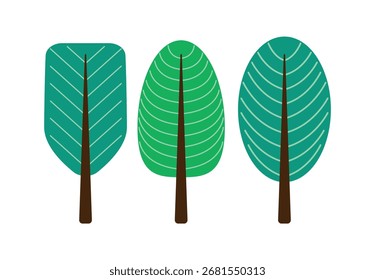 Ilustración vectorial de conjunto de Clipart de árbol