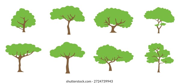 Ilustración vectorial de conjunto de Clipart de árbol