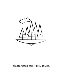tree cloud icon. Element of landscape icon for mobile concept and web apps. Hand drawn tree cloud icon can be used for web and mobile