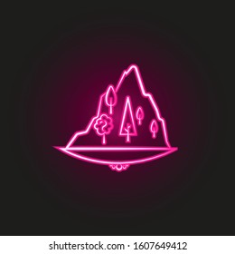 tree cloud neon style icon. Simple thin line, outline vector of landspace icons for ui and ux, website or mobile application