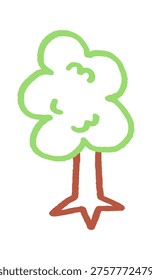Tree with cloudlike crown sketch outline