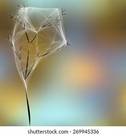 Tree with cobwebs on the blur background. Blurred background may be used as seamless pattern.
