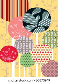 Tree Collection in Cartoon Style. Fun and Colorful.