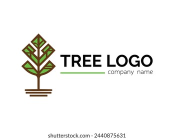 Tree collection in flat style,Logo template design,Tree logo collection style,Coloured logo template design,