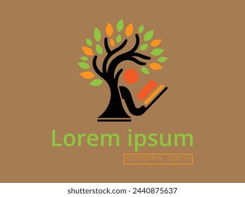Colección de árbol en estilo plano, Diseño de plantilla de logotipo, Estilo de colección de logotipo de árbol, Diseño de plantilla de logotipo de color,