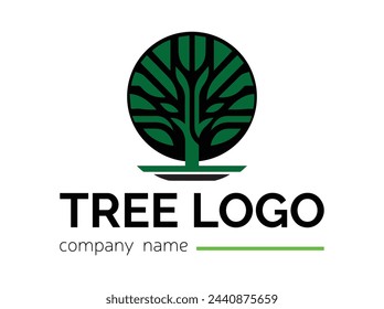 Tree collection in flat style,Logo template design,Tree logo collection style,Coloured logo template design,