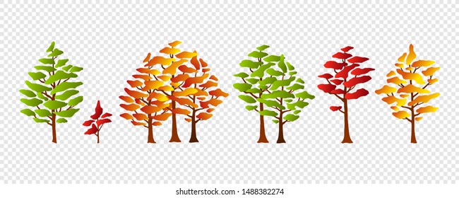 Tree collection. Set for for your design - banners, posters, placards, brochures, flyers etc. Eps10 vector set.