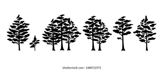 Tree collection. Set for for your design - banners, posters, placards, brochures, flyers etc. Eps10 vector set.