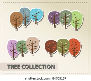 Tree collection, vector