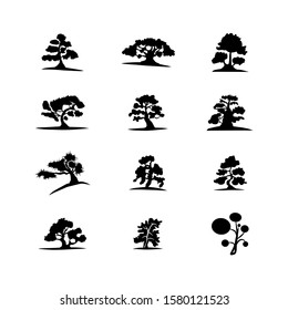 Tree collection - vector silhouette illustration eps10