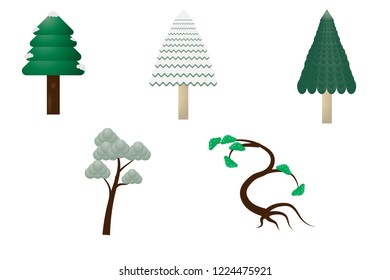 Tree Collection White Background