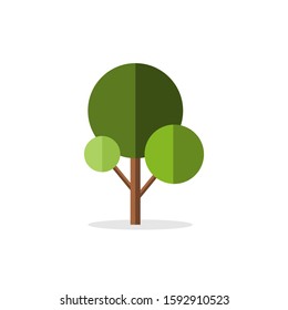 tree color flat icon for web and mobile design