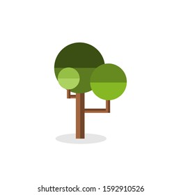 tree color flat icon for web and mobile design
