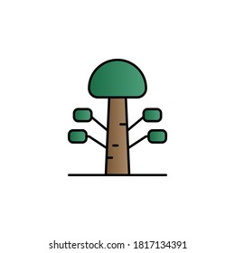 Tree color gradient vector icon