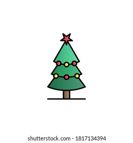 Tree color gradient vector icon