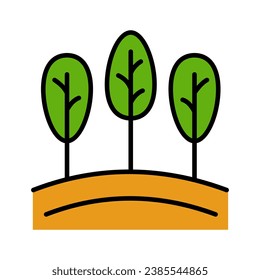 Tree color icon, filled vector sign, flat pictogram isolated on white, logo illustration. Icon related to Farming And Farm. Suitable for web site design, app, user interfaces. Simple vector design
