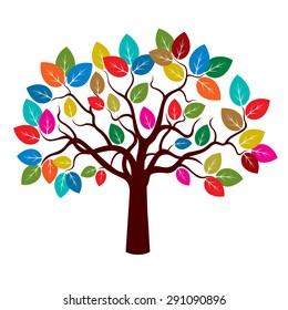 Tree Colorful Leaf Stock Vector (Royalty Free) 417000847 | Shutterstock