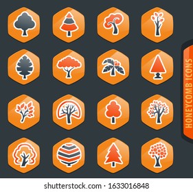 Tree color vector icons for user interface design