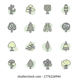 Baum-Vektorsymbole für das Design der Benutzeroberfläche
