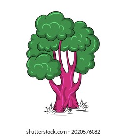 Tree Colored vector illustration with simple hand drawn sketching style