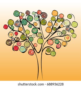 Tree colorful abstract background. 