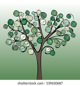 Tree colorful abstract background. Vector illustration design.
