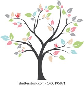 Tree Pink Blossom Stock Vector (Royalty Free) 436056238 | Shutterstock