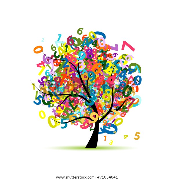 Tree Colorful Numbers Your Design Vector Stock Vector (Royalty Free ...