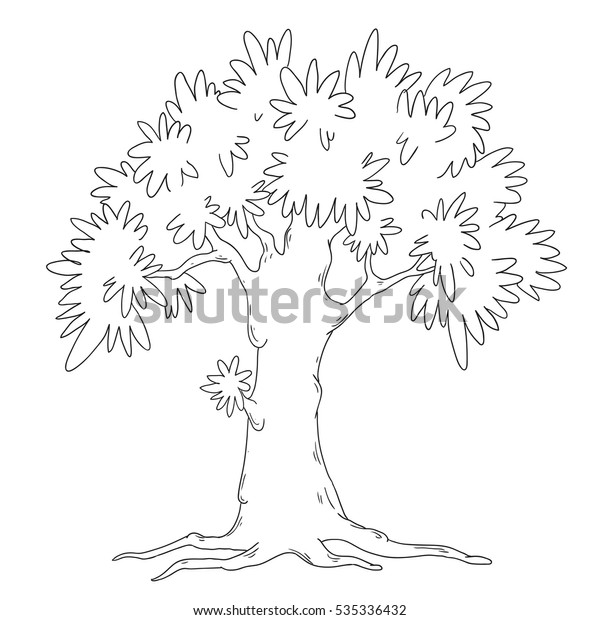 Download Tree Coloring Book Deciduous Tree Vector Stock Vector Royalty Free 535336432