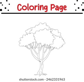 tree coloring page. coloring book for kids.