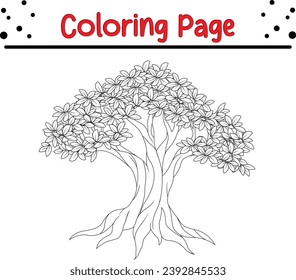 tree coloring page. nature coloring book page