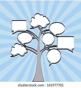 tree comics icons over blue background vector illustration
