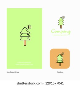 Tree Company Logo App Icon and Splash Page Design. Creative Business App Design Elements