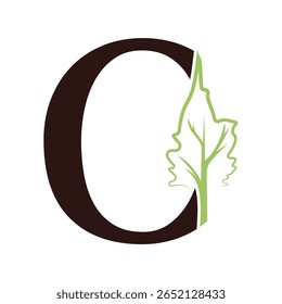 Tree Company Logo combine with letter O vector template