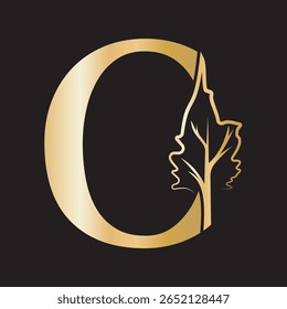 Tree Company Logo combine with letter O vector template