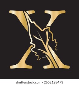 Árvore Logotipo da empresa combinar com modelo de vetor letra X
