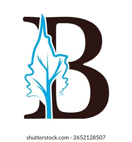Árvore Logotipo da empresa combinar com modelo de vetor letra B