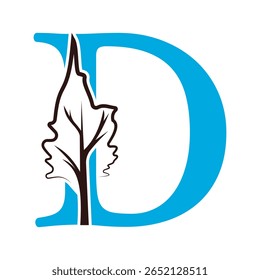 Tree Company Logo combine with letter D vector template