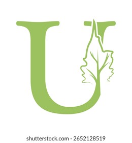 Árvore Logotipo da empresa combine com modelo de vetor letra U