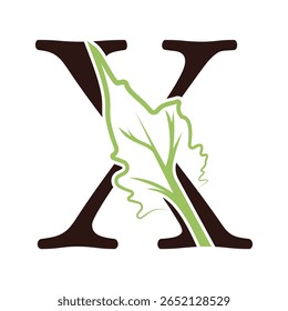 Árvore Logotipo da empresa combinar com modelo de vetor letra X