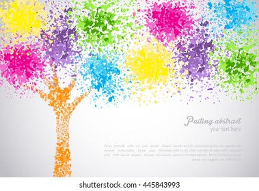 Tree composed of paint splatters