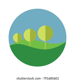 Tree Concept 3D Hills Vector Design
