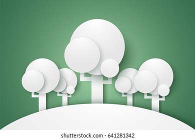 Tree concept , abstract tree , paper art style