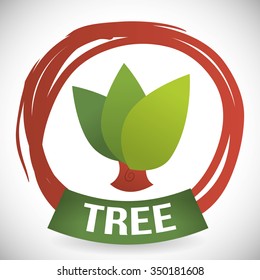 Tree concept with eco icons design, vector illustration 10 eps graphic.
