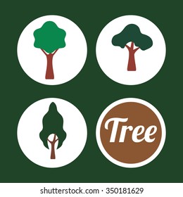 Tree concept with eco icons design, vector illustration 10 eps graphic.