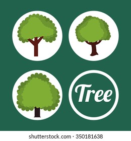 Tree concept with eco icons design, vector illustration 10 eps graphic.