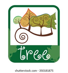 Tree concept with eco icons design, vector illustration 10 eps graphic.