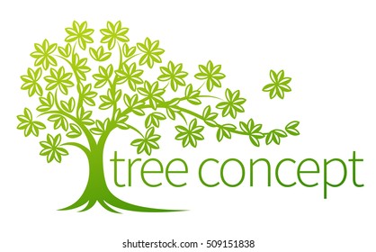 Tree concept illustration with space for text